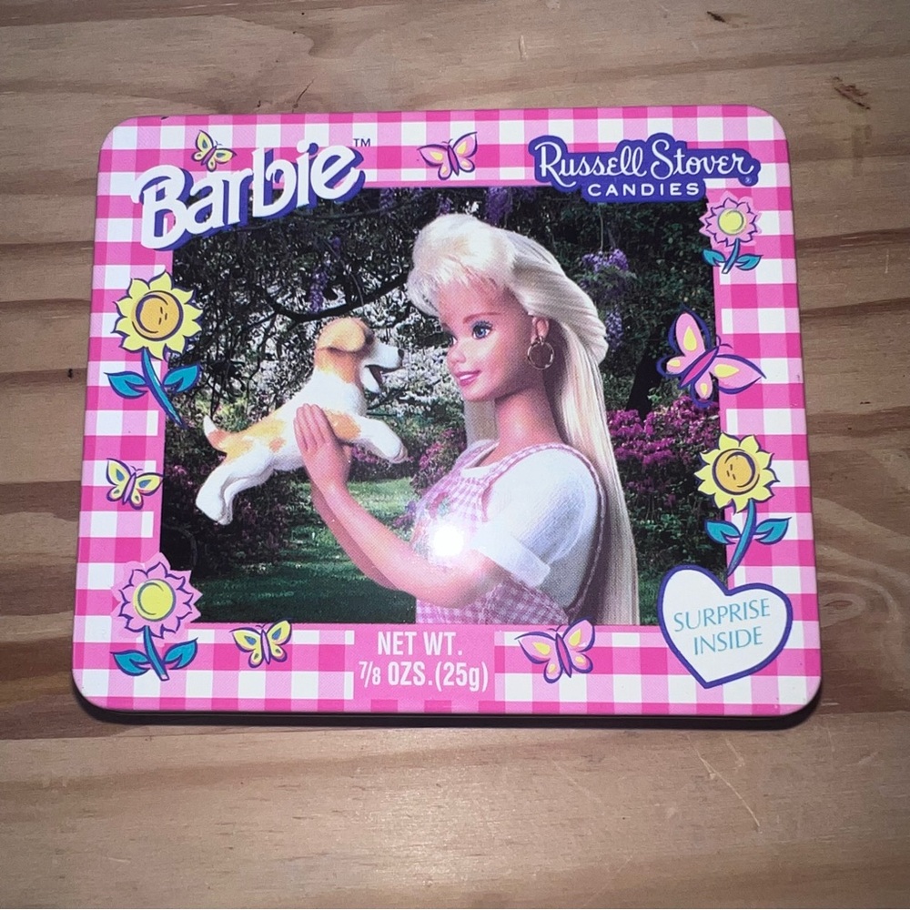 Russell Stover x Barbie Vintage Barbie with Dog Tin